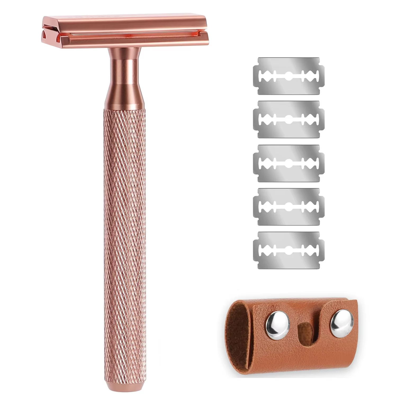 Rasoir de sécurité pour hommes, rasoir à eau 30 °   Angle incluant 5 lames de rasoir en platine, un 