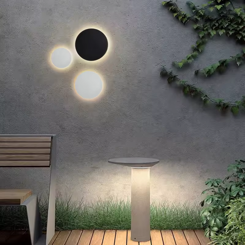 Applique Murale Ronde Imperméable en Aluminium, Éclairage d'Extérieur, Idéal pour une Véranda ou une