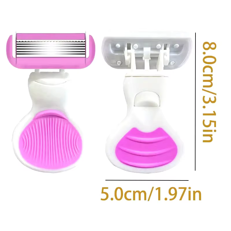 Rasoir de sécurité manuel en acier inoxydable pour femmes, 6 couches, lames de rasage pour barbe, co