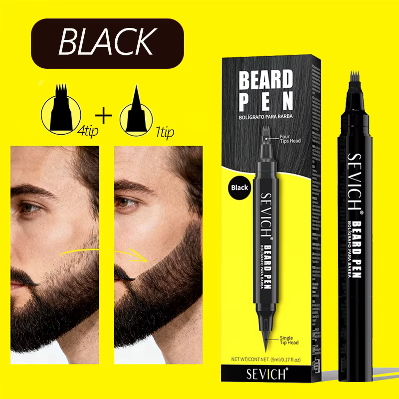 Kit de soin de la barbe naturel pour hommes, crayon de remplissage et d'amélioration de la barbe, en