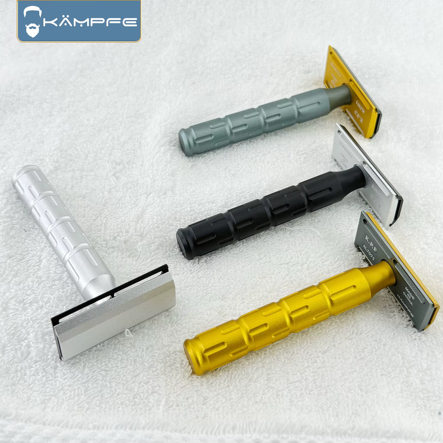 Rasoir de sécurité à double tranchant en aluminium AL7075 de haute qualité, usiné CNC par KAMPFE, ca