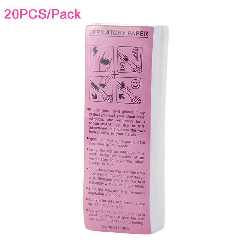 20 pièces/100 pièces épilation cire papier non tissé tissu corps jambe bras cire bande épilation épi