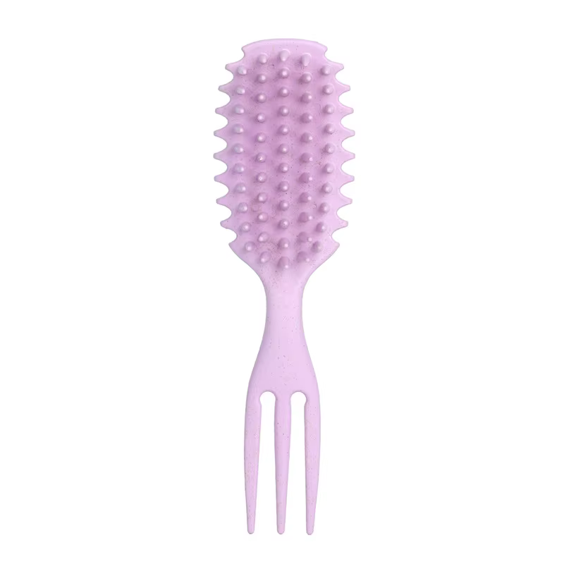 Brosse à cheveux bouclés, démêlante douce, Massage du cuir chevelu, peigne multifonction 3 en 1, déf