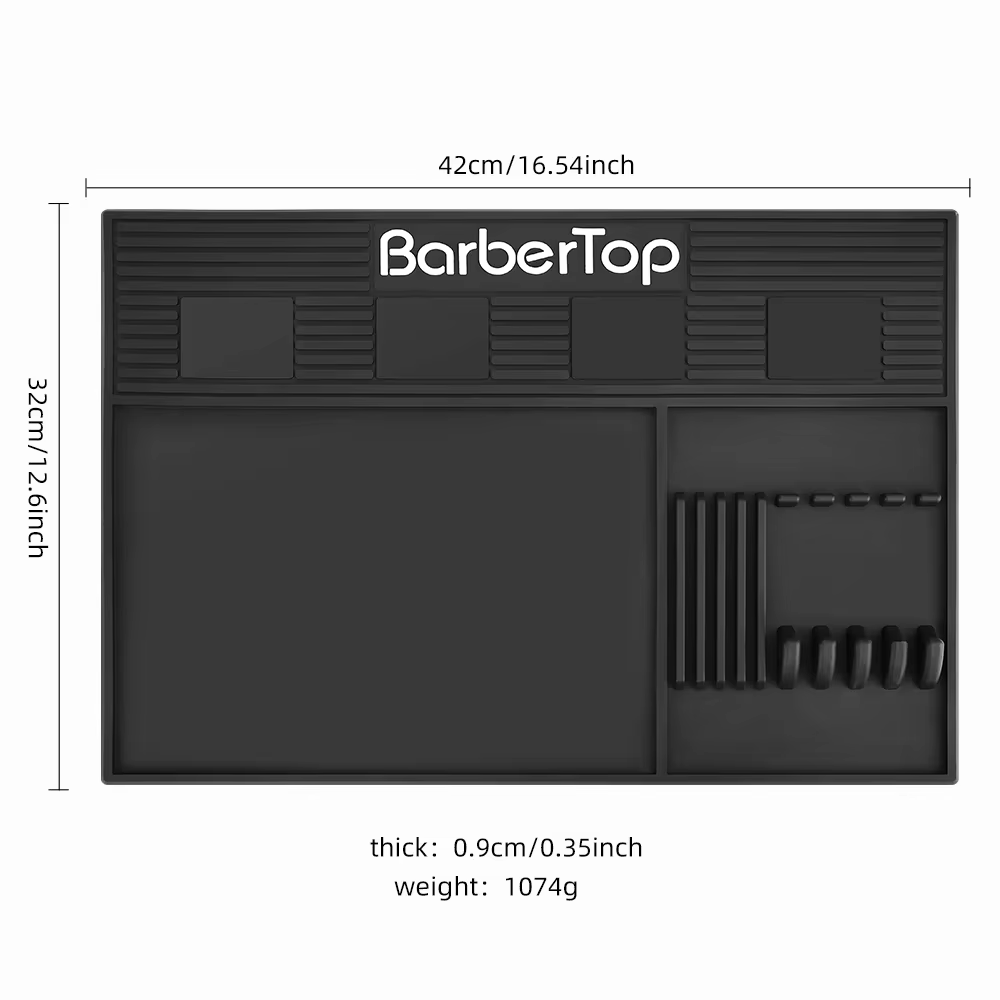 Plateau magnétique pour barbier à 6 emplacements, organisateur d'outils pour coiffeur, tapis de tabl