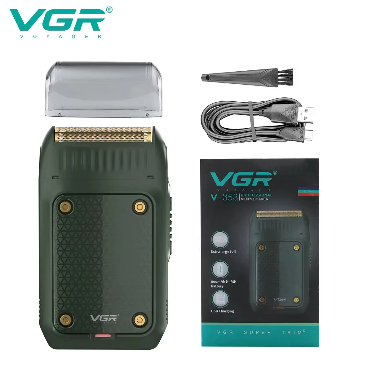 VGR V-353 rasoir professionnel rasoir électrique Machine de rasage Portable tondeuse à barbe Recharg
