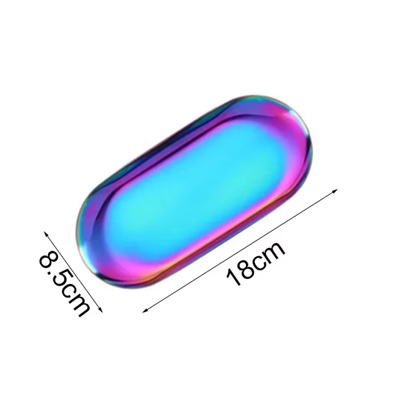 Plateau de rangement en acier inoxydable pour cosmétiques, équipement de nail art, plateau chirurgic