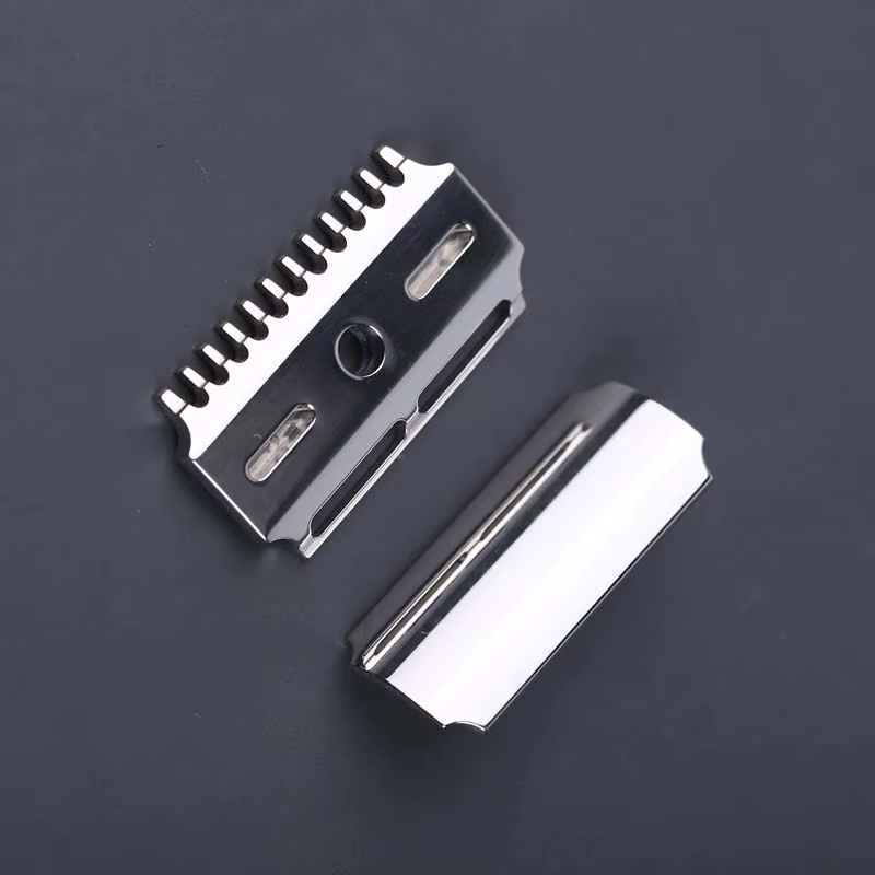 Tête de rasoir de sécurité à double peigne poli en acier inoxydable Yaqi Vostok 90DC 316 avec écart