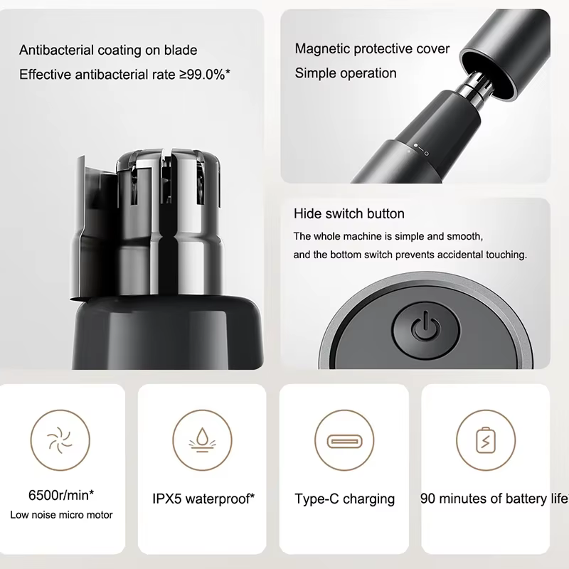 XIAOMI-Tondeuse à cheveux électrique portable pour hommes, tondeuse indolore, oreilles de l'Antarcti