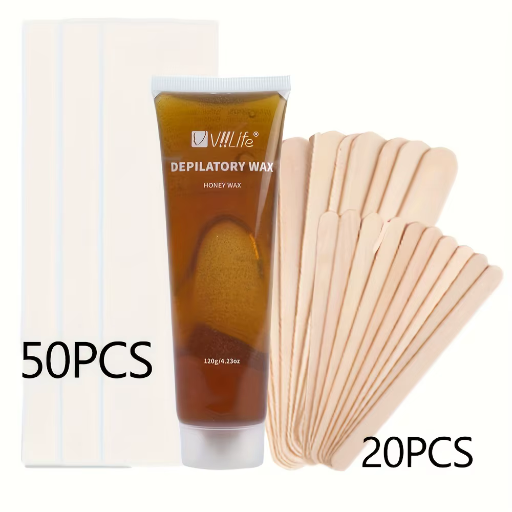 Viilife 120 g de cire au sucre naturelle – adhérence douce pour l'épilation indolore, adaptée à tous