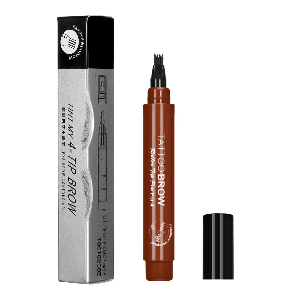 Stylo de remplissage de barbe à 4 pointes, rehausseur de cheveux, réparation durable, coloration des