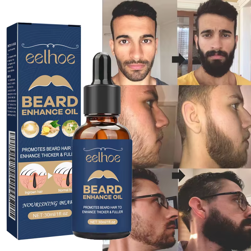 Huile de soin pour la barbe, sérum de croissance, renforce les racines, favorise une croissance liss