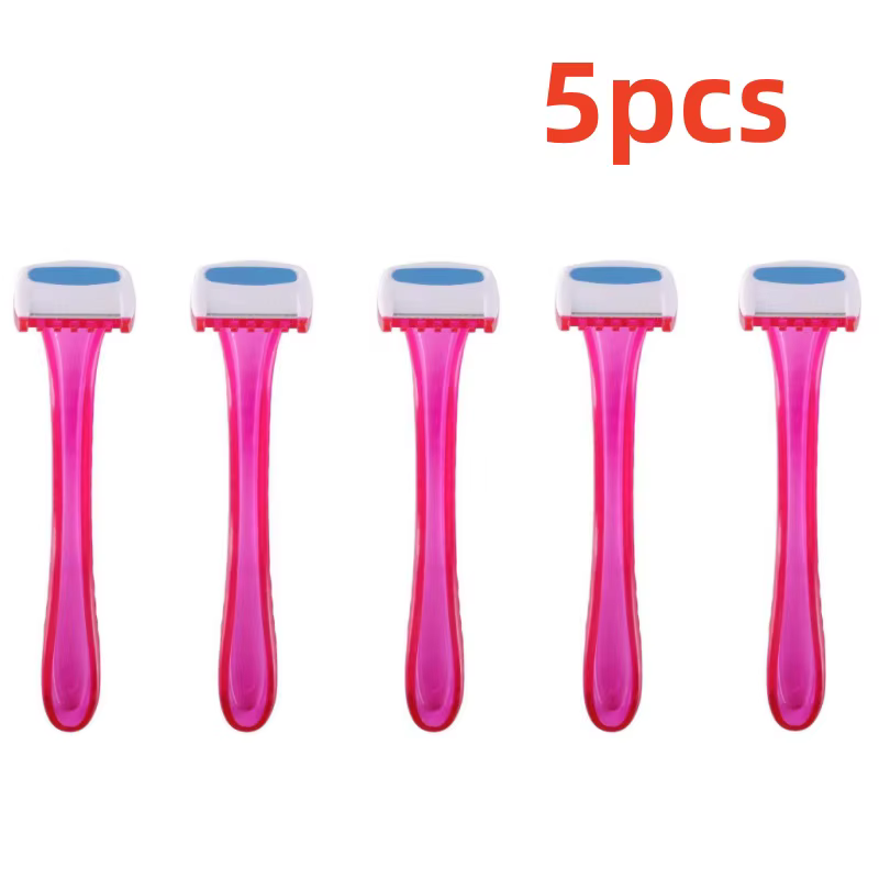 Lot de 5 à 30 rasoirs jetables pour femme, couleur rose, manche en plastique avec peigne, rasoir man
