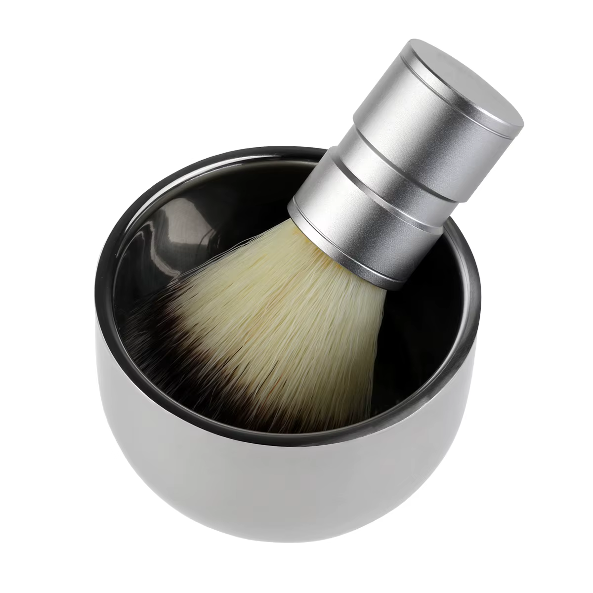 Ensemble bol et brosse à raser en acier inoxydable, tasse isotherme, kit de rasage traditionnel humi