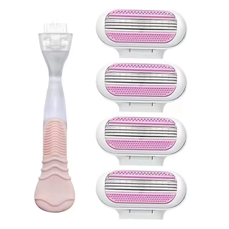 Rasoir de sécurité avec 1 poignée et 4/8 lames pour femmes, épilation du visage, des jambes, des ati