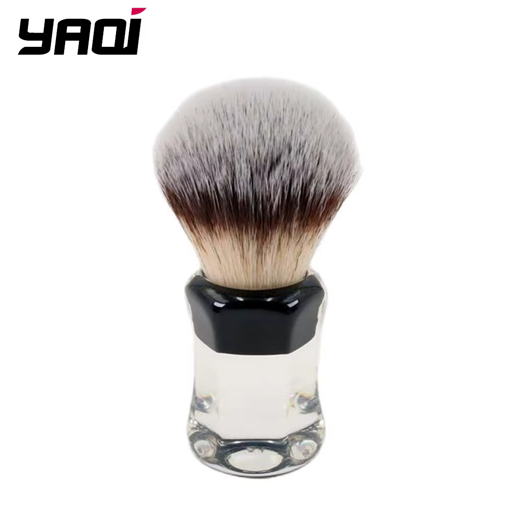 Yaqi Robin – brosse de rasage humide pour hommes, cheveux synthétiques, manche transparent