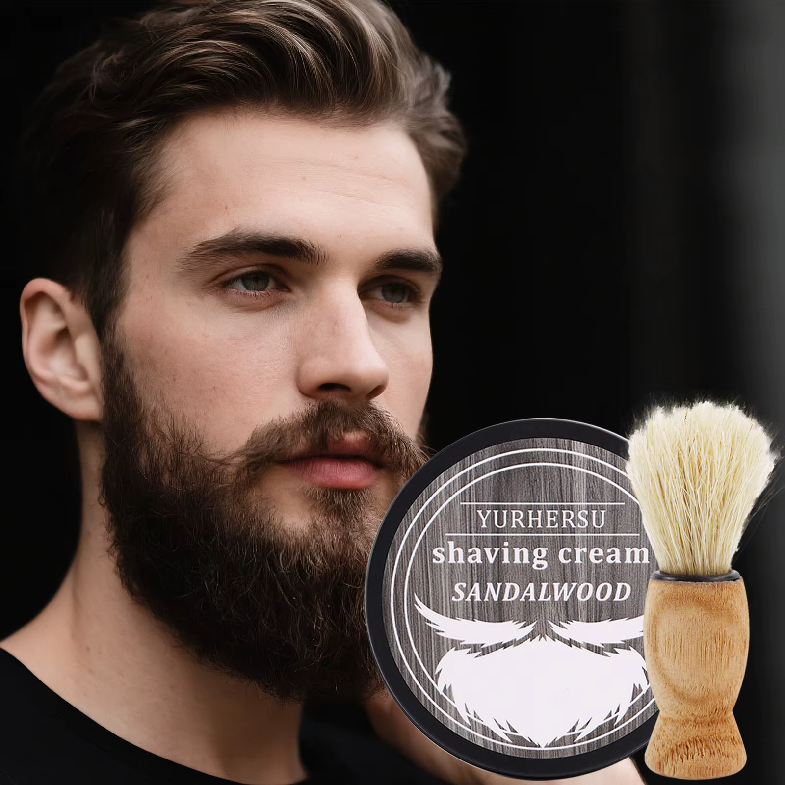 Savon à raser au bois de santal 80g, à base de glycérine naturelle, mousse riche pour hommes, qualit