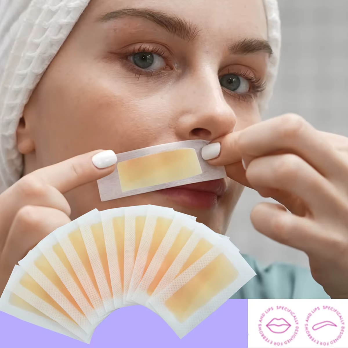 10 bandes de cire dépilatoire parfumées au miel pour le visage, pour les sourcils, les lèvres, les j