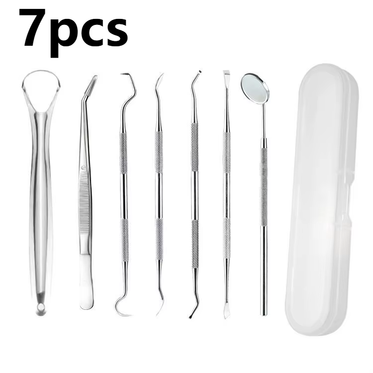 3/4/5/6/7 pièces outils de dentiste professionnel en acier inoxydable dissolvant de tartre cure-dent