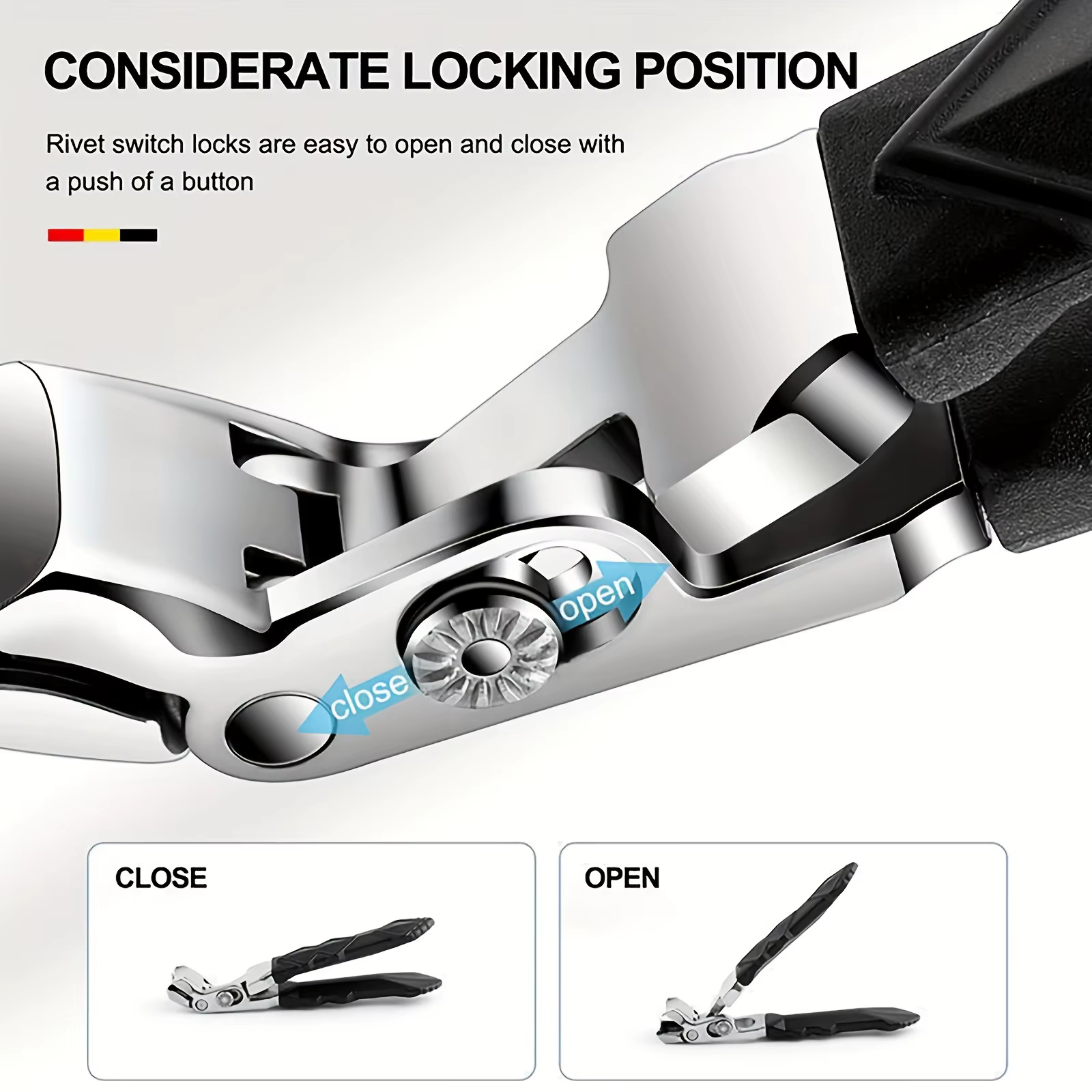 Coupe-ongles professionnel en acier inoxydable pour personnes âgées, mâchoire large, tête coudée, la