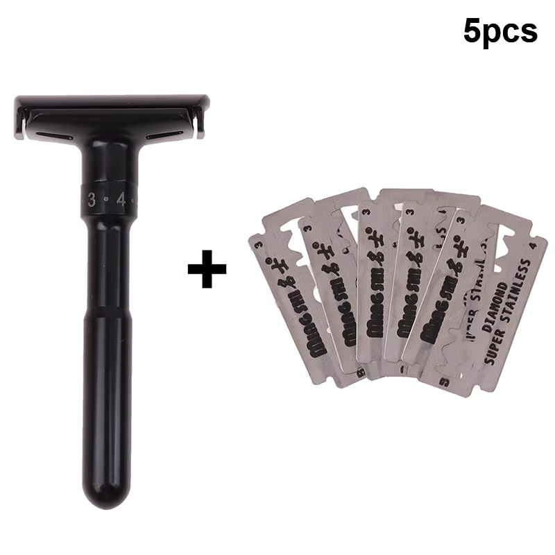 Rasoir de sécurité classique réglable à Double bord pour hommes, outils de barbier, rasoir à cheveux