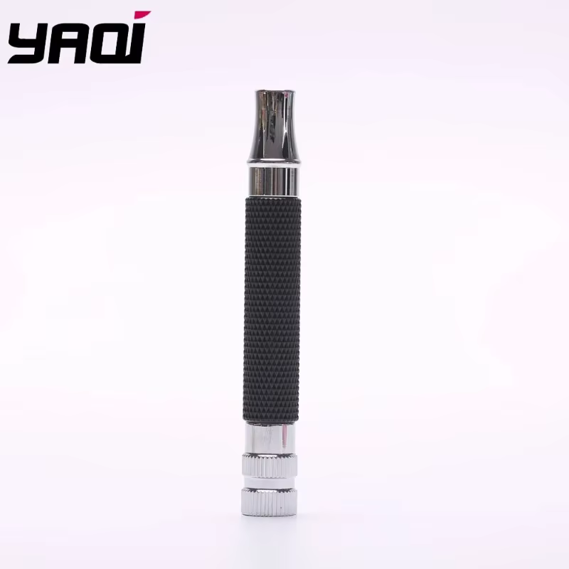 Nouvelle poignée de rasoir de sécurité Yaqi 2026 pour homme, couleur chrome et noir, accessoire de v