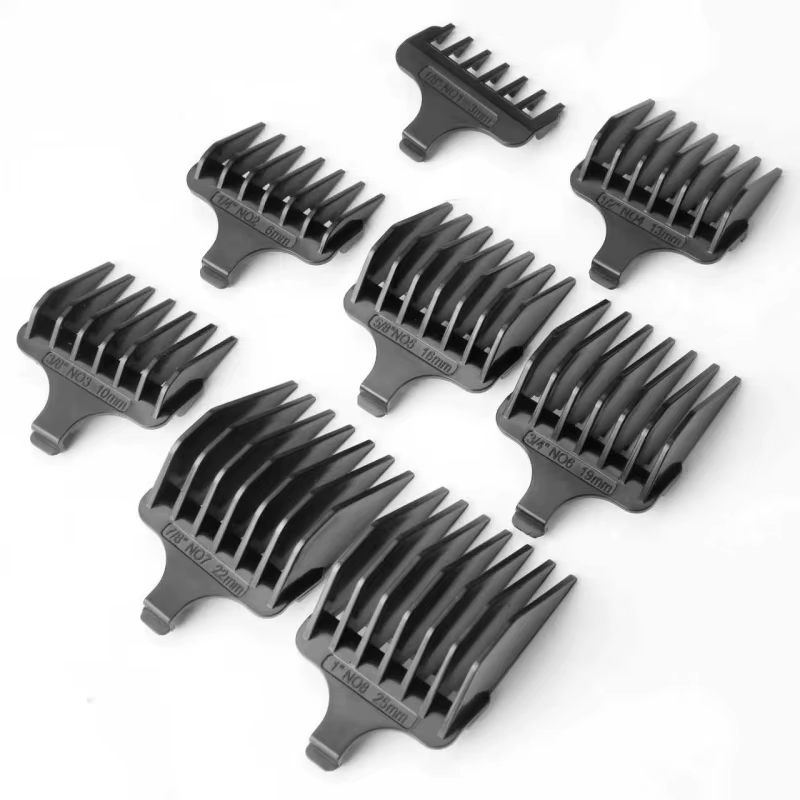 Kit de 8 Guides de Coupe pour Tondeuse à Barbe Wahl 40mm, Lames en T Amovibles, Peignes Limiteurs po