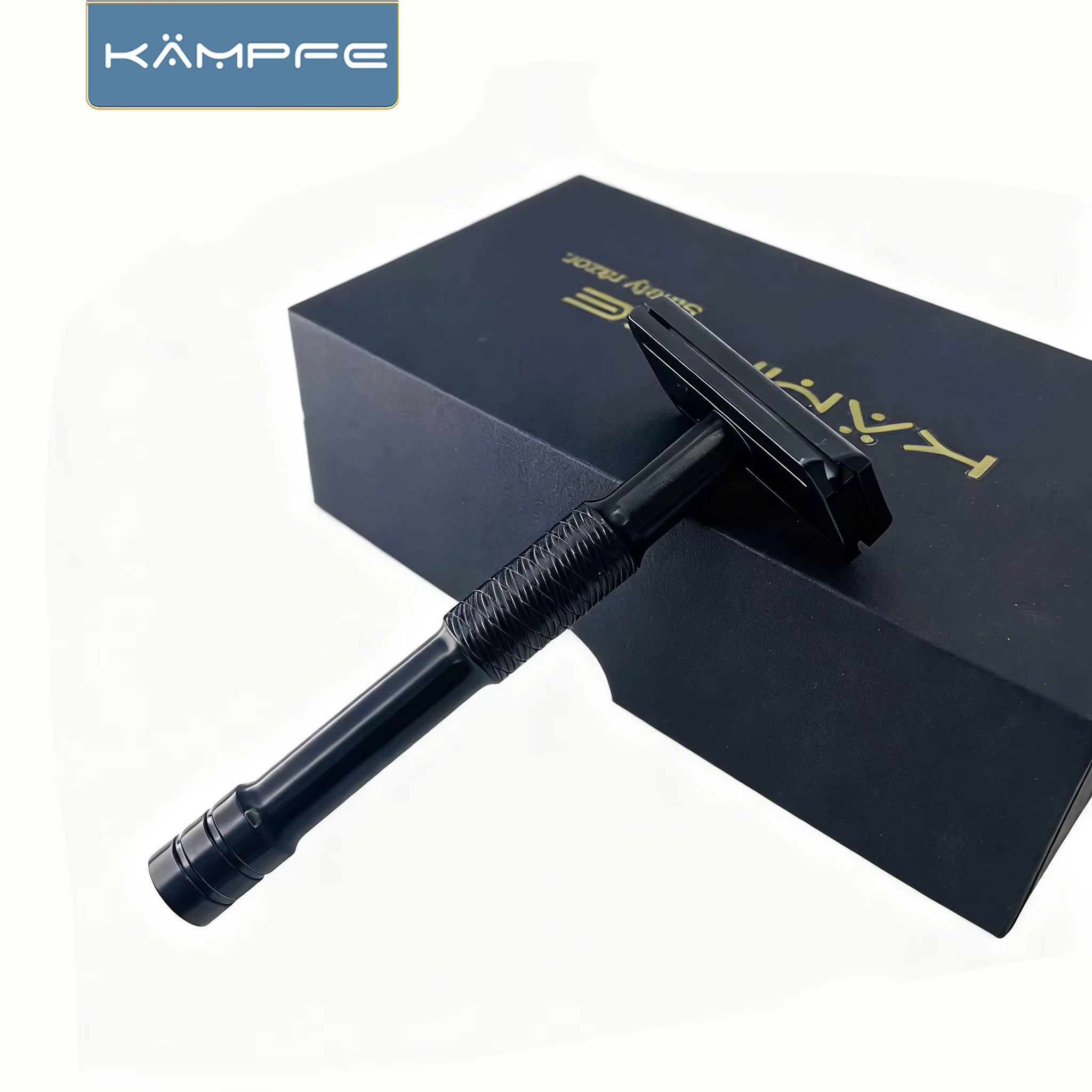Kampfe – rasoir Vintage à Double tranchant pour hommes, en aluminium antidérapant, pour toilettage h