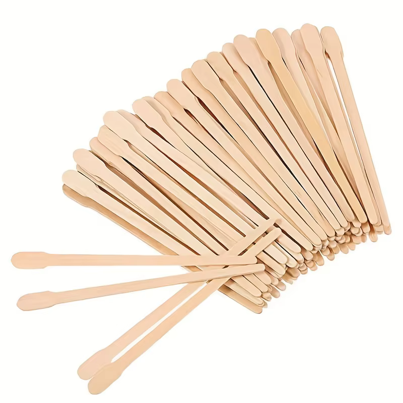 100 bâtonnets de cire en bois de qualité supérieure pour femmes - jetables, sans alcool, pour les po