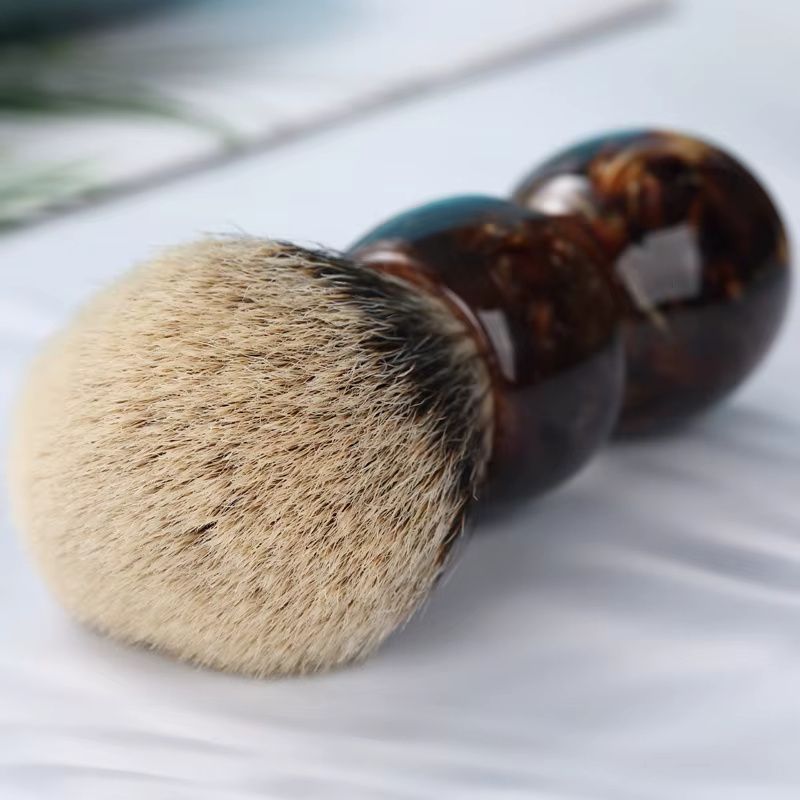 YAQI Caramel 26MM deux bandes poils de blaireau hommes brosse de rasage humide