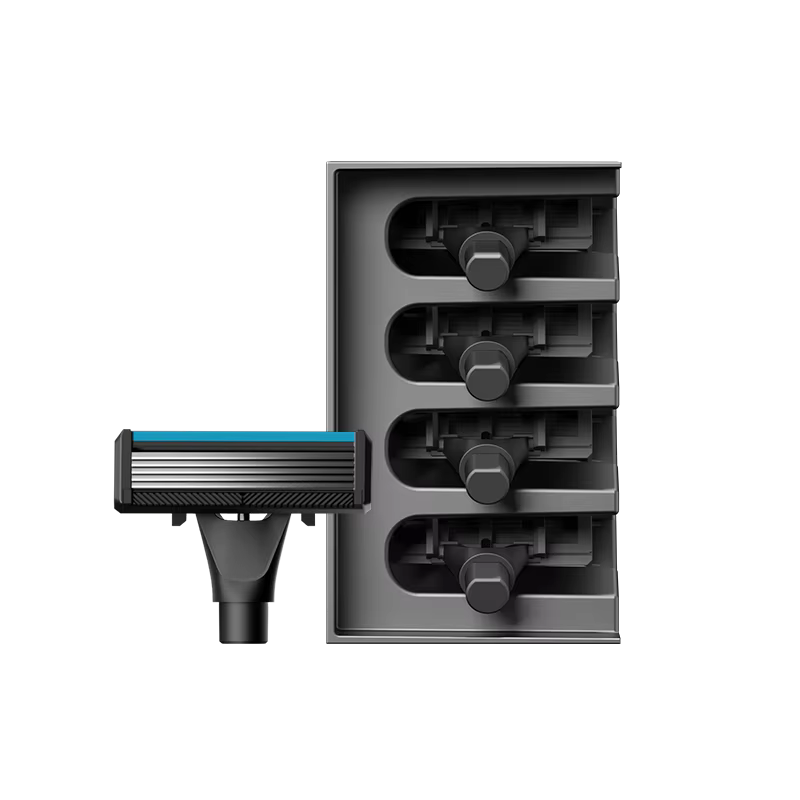 Huanxing 4 Lames de Rechange pour Rasoir, 5+1 Acier Allemand Solingen, Fixation Magnétique, Tondeuse