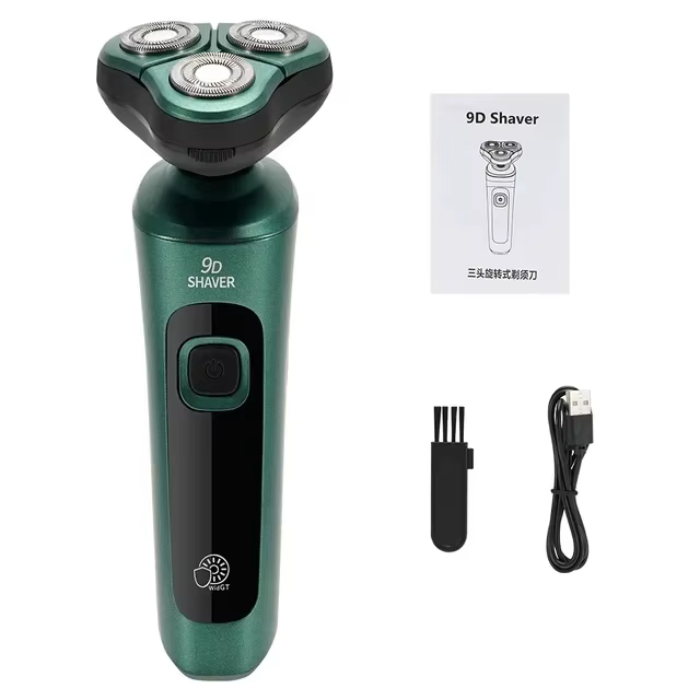 Rasoir électrique intelligent avec écran LCD – Rasoir flottant 3D à triple tête, rechargeable par US