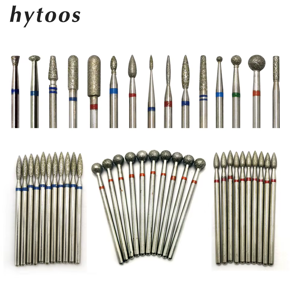 HYTOOS Forets À Ongles Diamant Cutters pour Manucure Cuticules Burr Fraise Cutter pour Pédicure Ongl