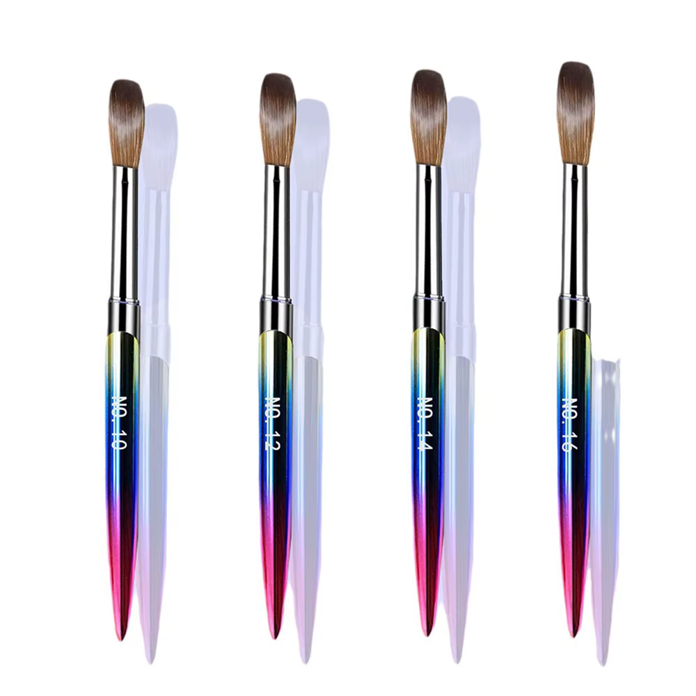 Stylo brosse à ongles en acrylique No.10/12/14/16 20-26mm, pour Application acrylique, Extension pro