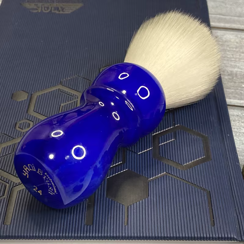 Yaqi – brosse à barbe pour hommes, manche bleu ciel arctique, 24mm