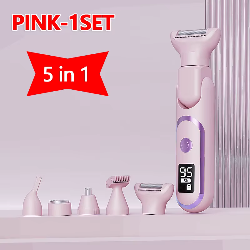 Rasoir électrique 5 en 1 pour femmes, tondeuse pour le corps, pour aisselles, Bikini, bras, jambes, 