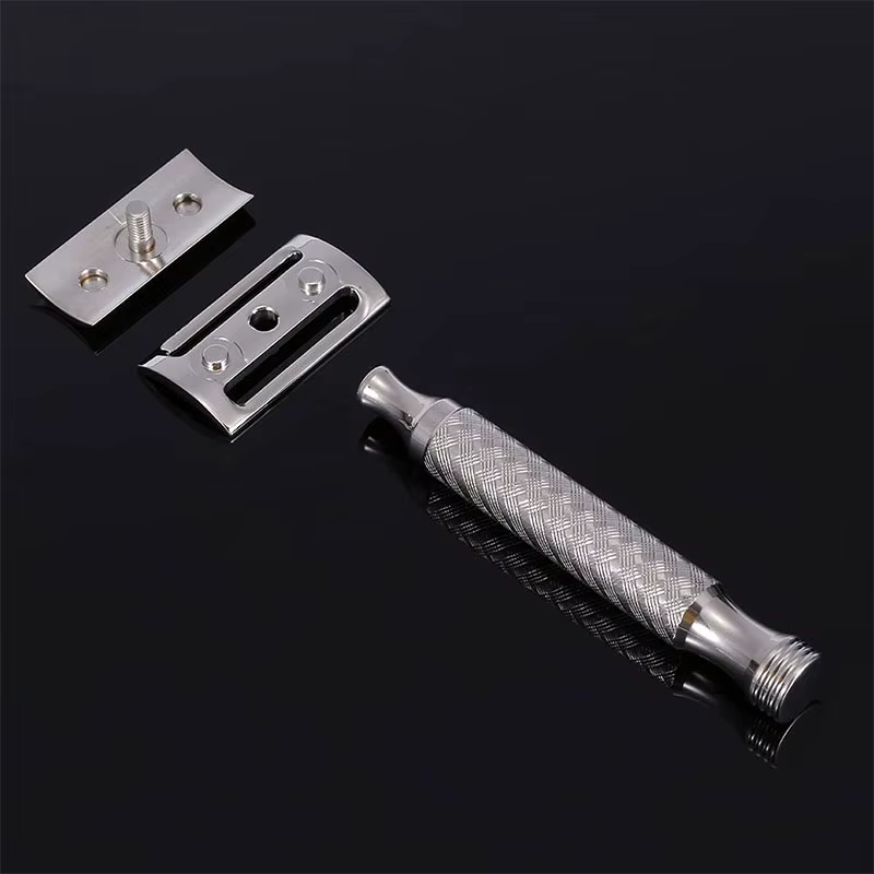 Rasoir manuel en acier inoxydable pour homme, rasoir de sécurité classique à double tranchant, CNC S