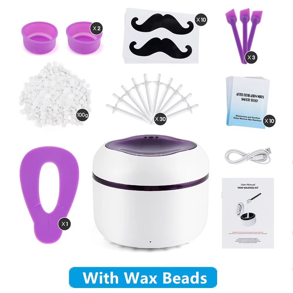 40g Mini bol en Silicone chauffe-cire Kit d'épilation cire-fonte Machine cire haricot cire épilatoir