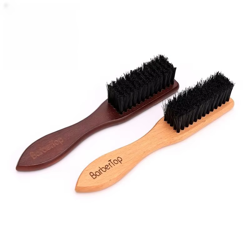 Barbertop hommes brosse à barbe manche en bois brosse de nettoyage de cheveux doux cheveux cassés en
