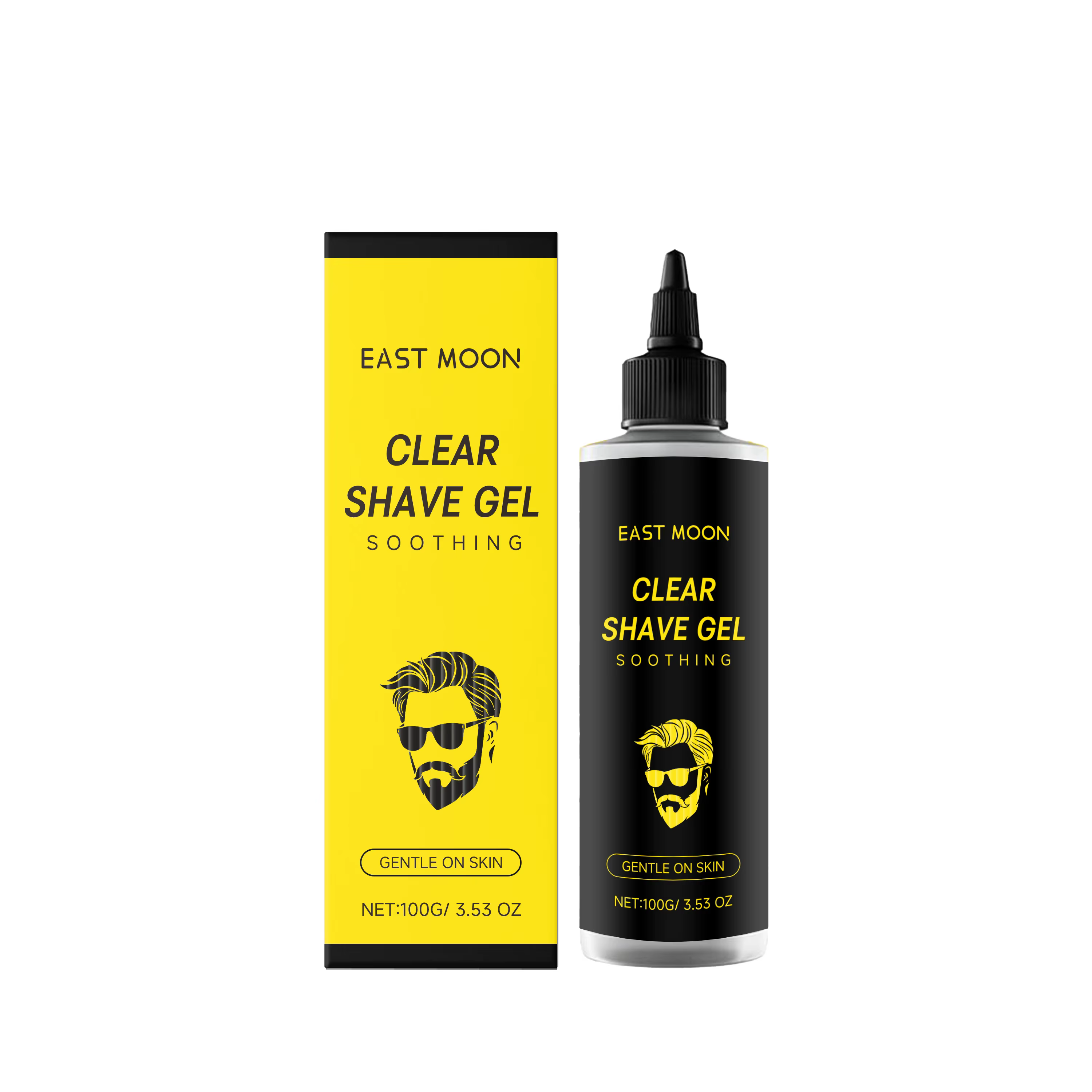 Gel à raser Transparent pour hommes, 100ml, avec extrait de réglisse et vitamine E, pour apaiser la 