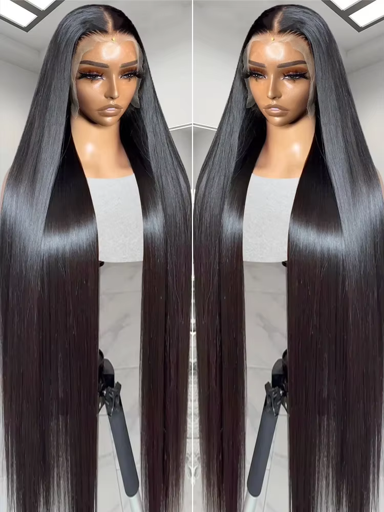 Wear and Go Straight Lace Front Human Hair Wigs, HD, 5x5, 13x6, 30 ", 40", 200% Transparent, Frmetal