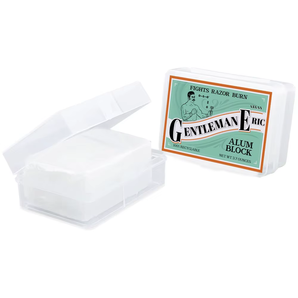 Bloc d'alun naturel dans un boîtier en plastique, 100 g/3.7 oz, bouchon de sang après-rasage, Soluti