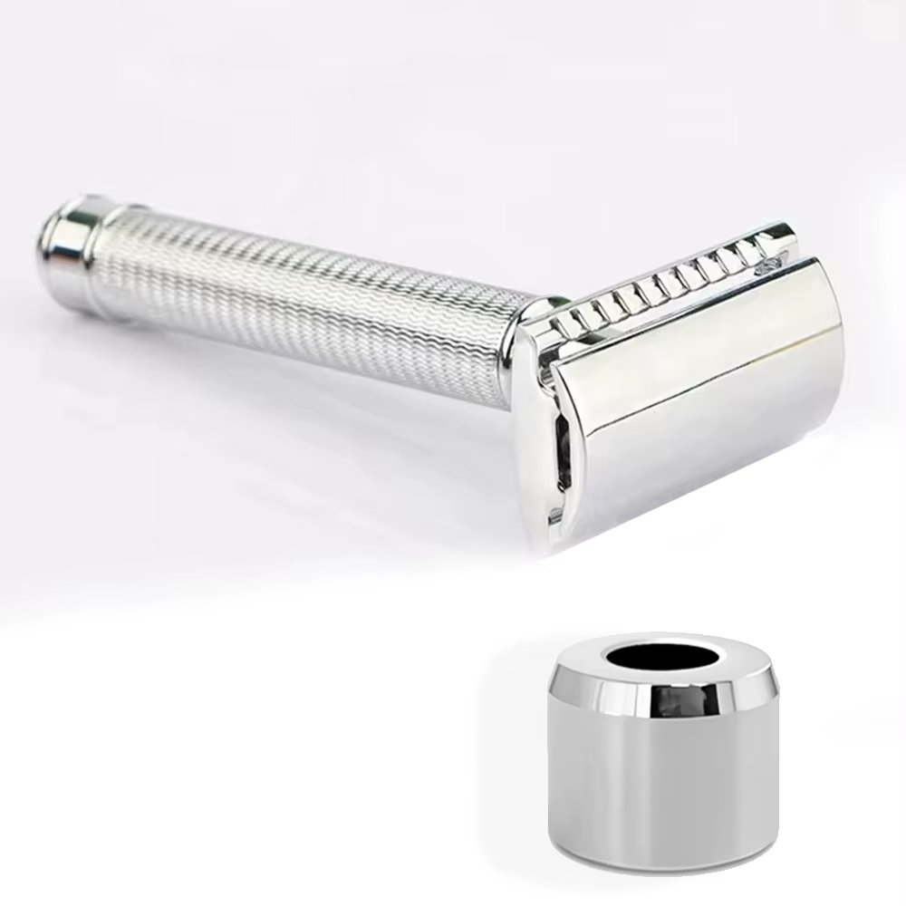 JOKMAE 07TS rasoir de sécurité en acier inoxydable pour homme avec support Double lame support Base
