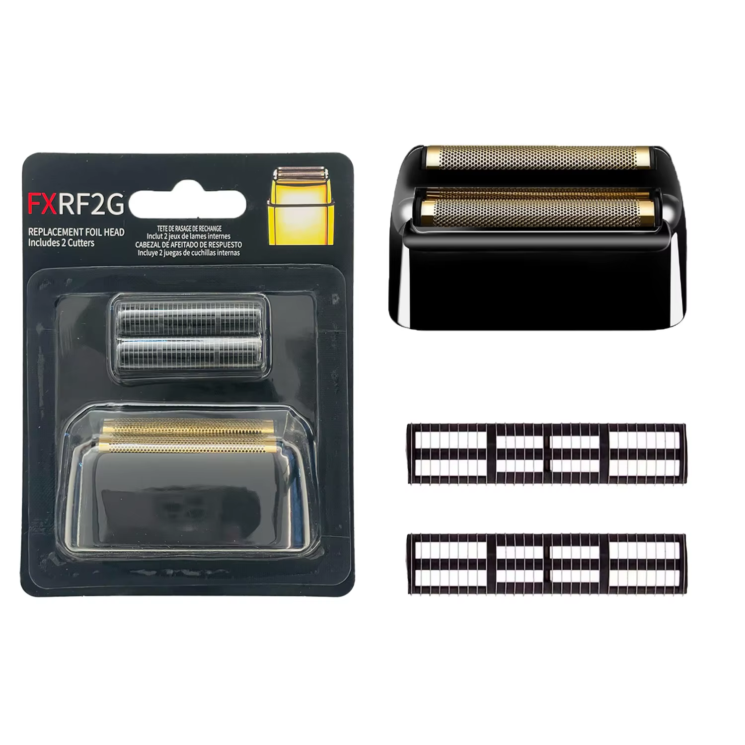 Tête de rechange en feuille Compatible avec le rasoir professionnel BaBylissPRO FXFS2, noir, argent,
