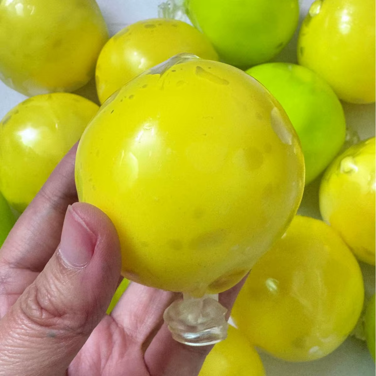 Jouet anti-stress en pâte à modeler fait main, motif citron et pomme, avec son craquant, doux et à r