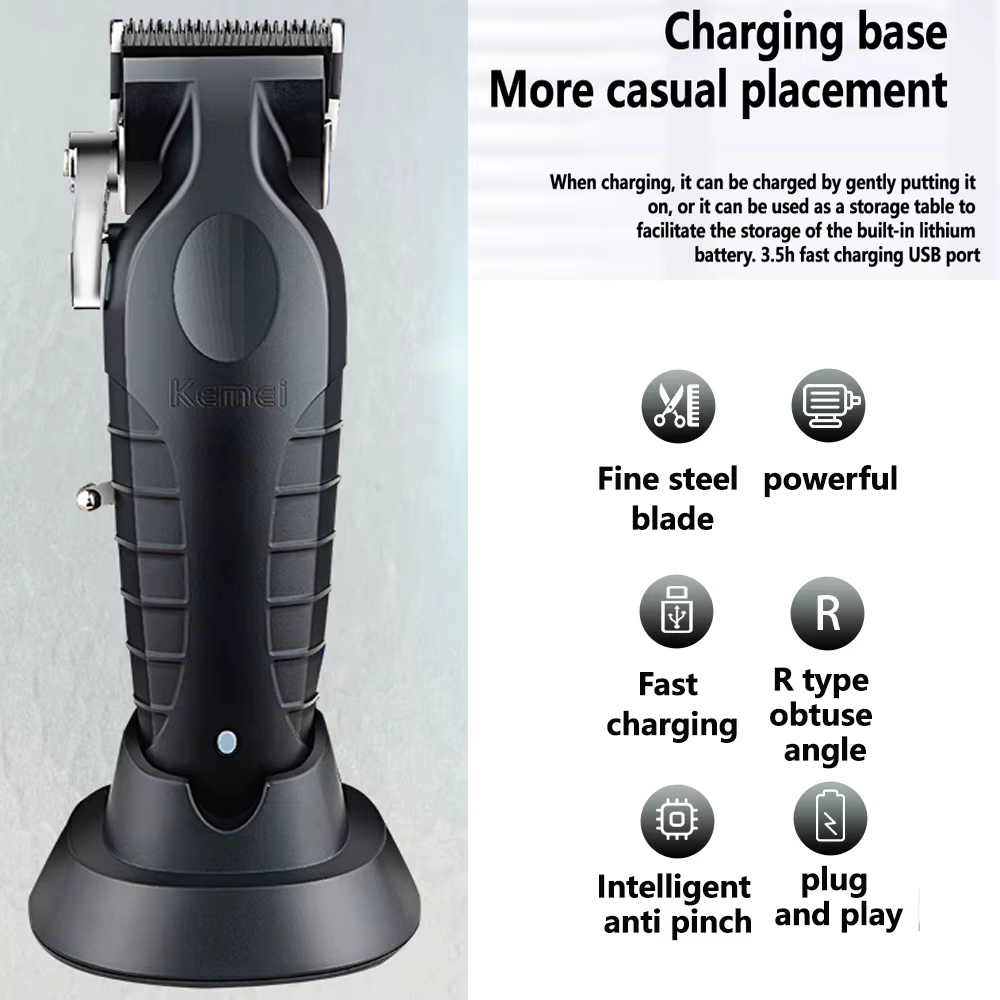 Tondeuse à cheveux professionnelle Kemei KM-2296 pour hommes, machine à couper les cheveux avec char
