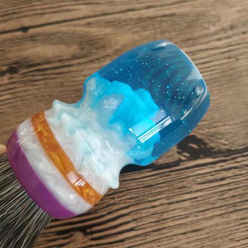 Dscosmetic Coral Manchurian deux brosses à raser en poils de blaireau avec manche en résine pour le