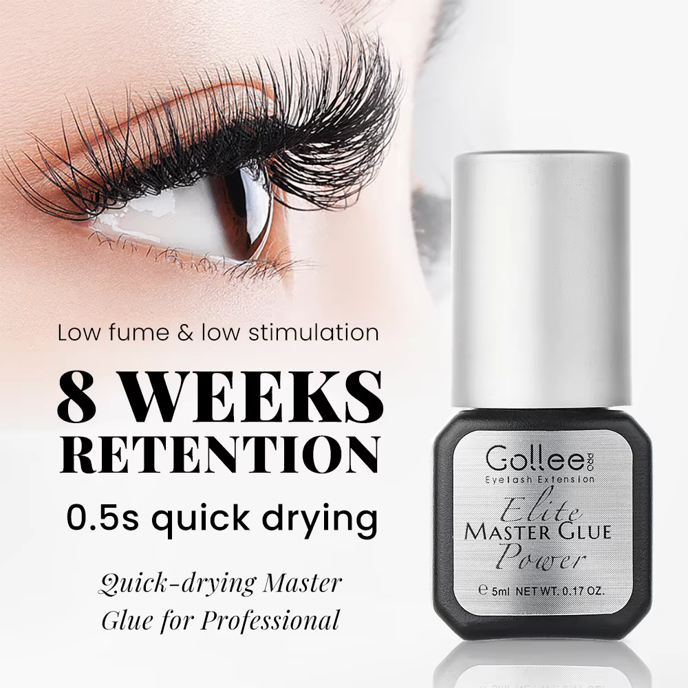Gollee colle à cils 0.5s séchage rapide faible humidité colle d'extension de cils noir hypoallergéni