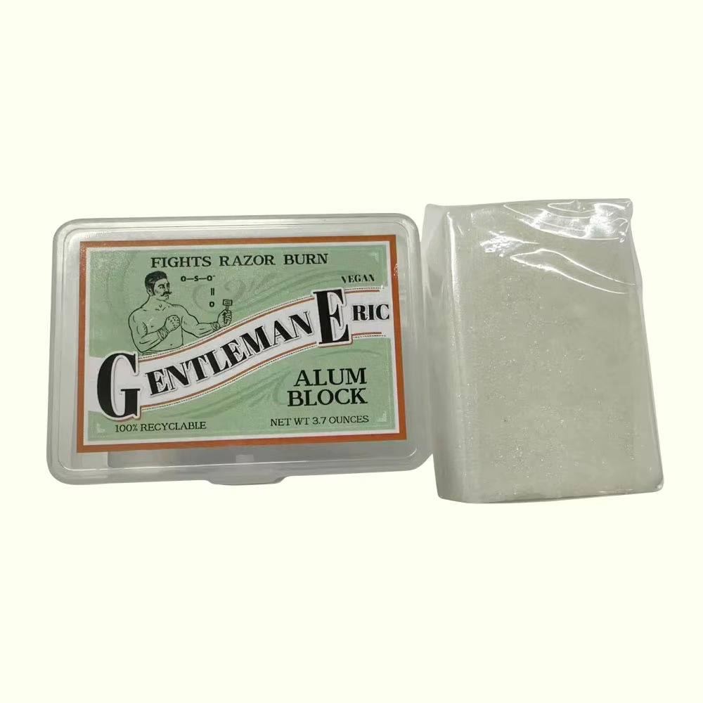 Bloc d'alun de 3.7oz dans un boîtier en plastique, rasage de voyage, soulagement styptique, pierre d