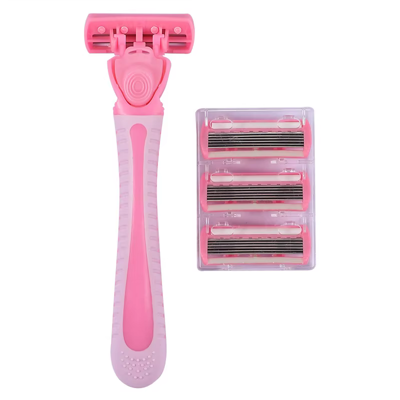 Rasoir manuel pour femme à 6 lames, pour l'épilation des jambes et des aisselles, rasoir à 6 lames, 