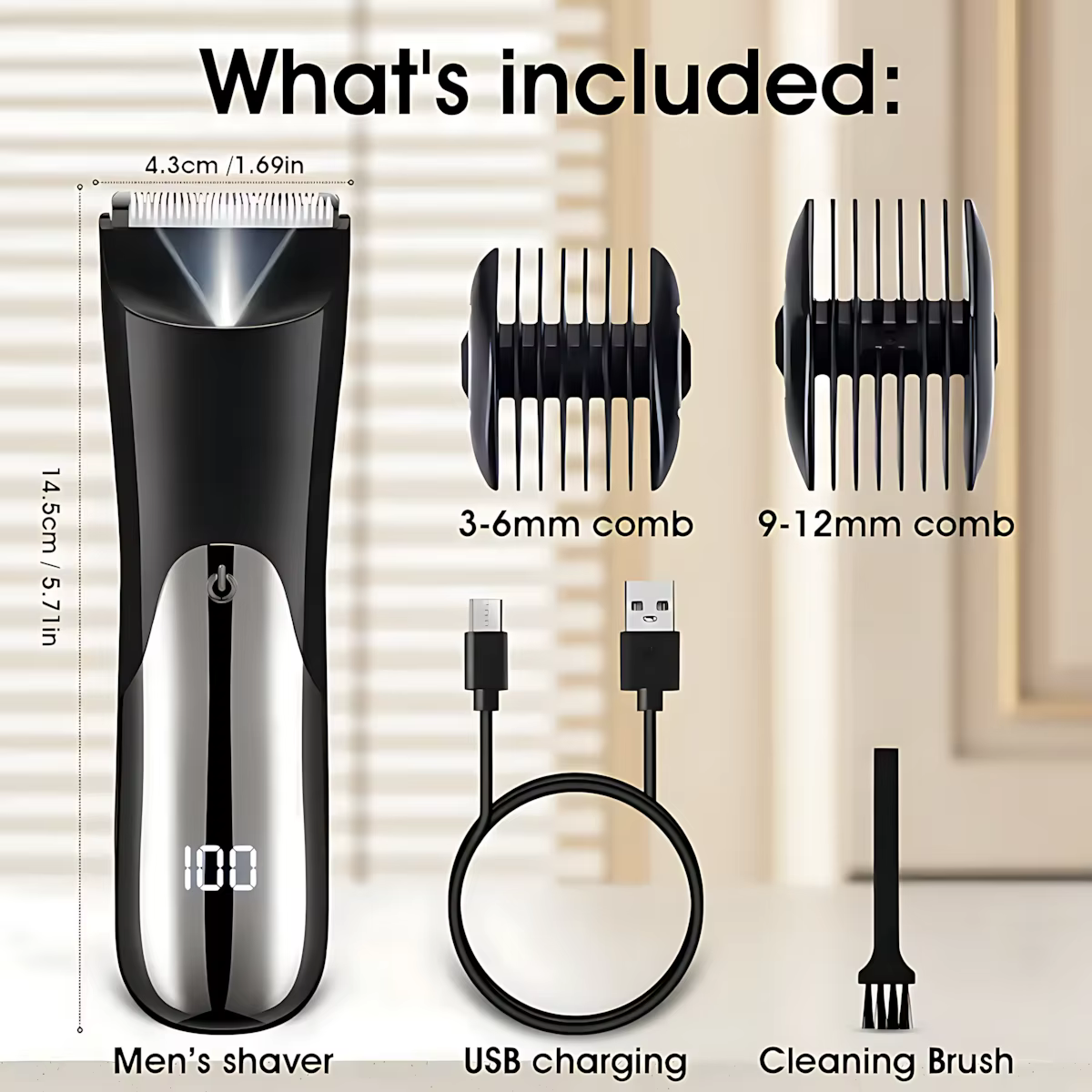 Tondeuse rasoir pour homme électrique barbe moustaches favoris rasoir électrique USB Rechargeable Li